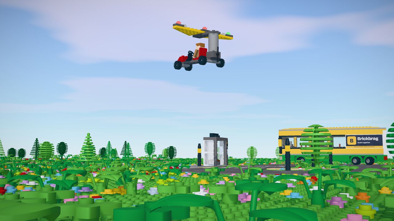 Low over the flower fields